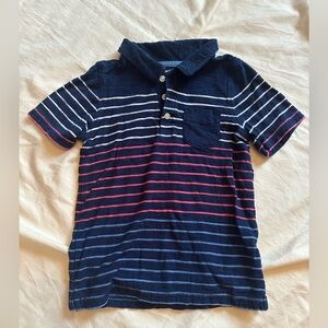 Carter’s Boys 4T Navy Blue Striped Short Sleeved Polo Shirt
